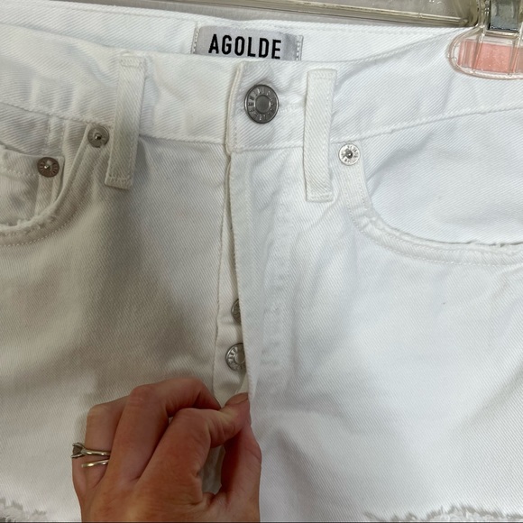 AGOLDE shorts-Parker Cut Off Short in Detour-size 23, white shorts - Picture 7 of 11